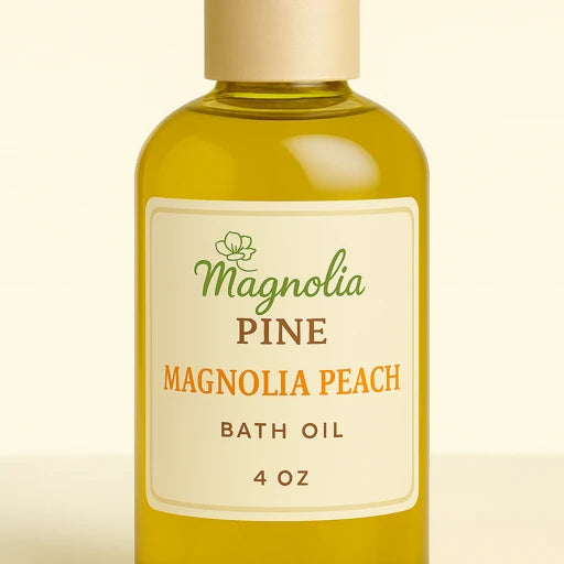 Magnolia Peach Bath Oil - Sweet & Uplifting 4oz Bottle