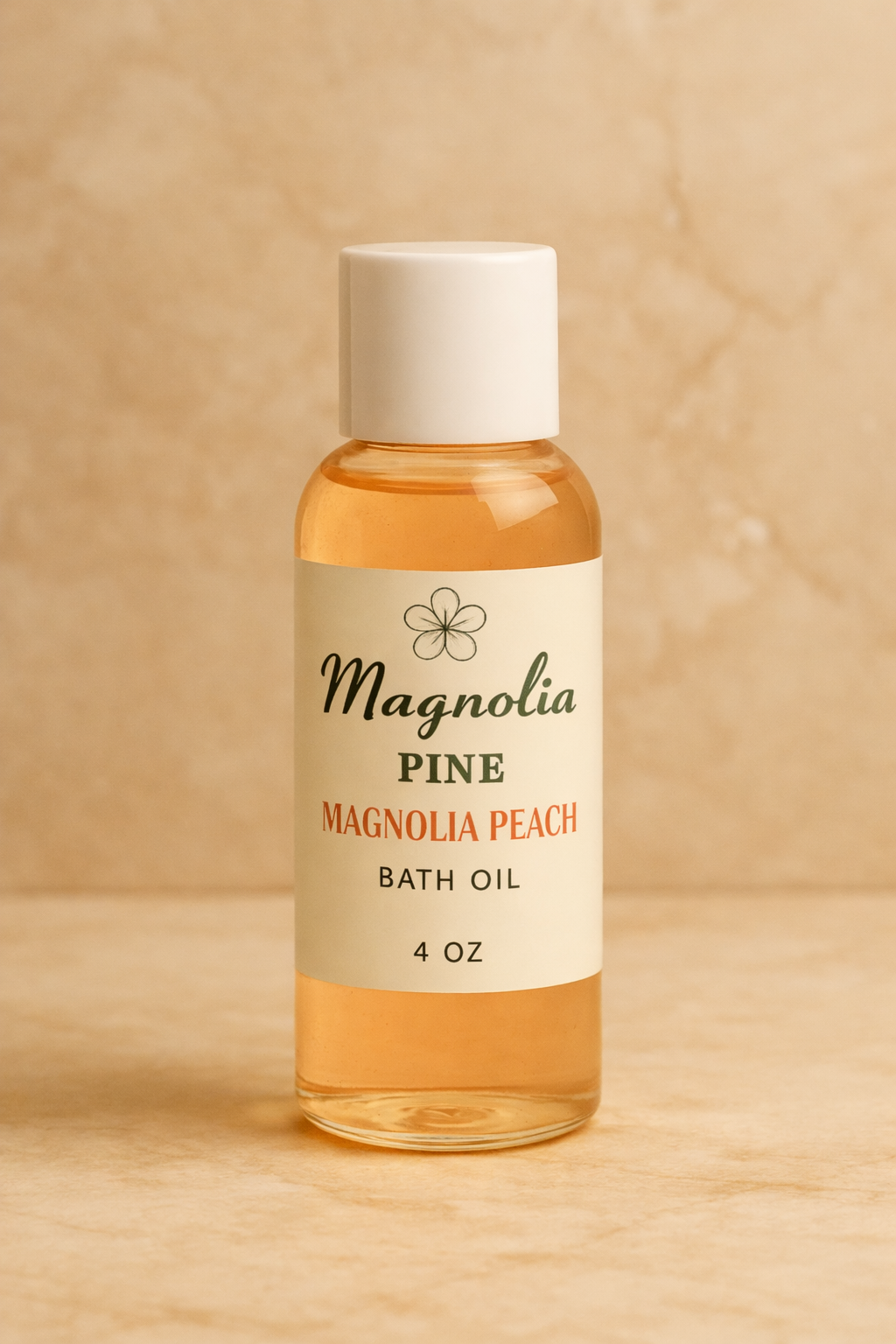 Magnolia Pine Bath Oil – Magnolia Peach (4 oz)