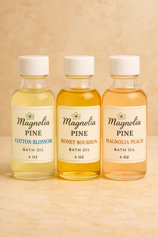 Magnolia Pine Bath Oil Trio – 3 oz Each